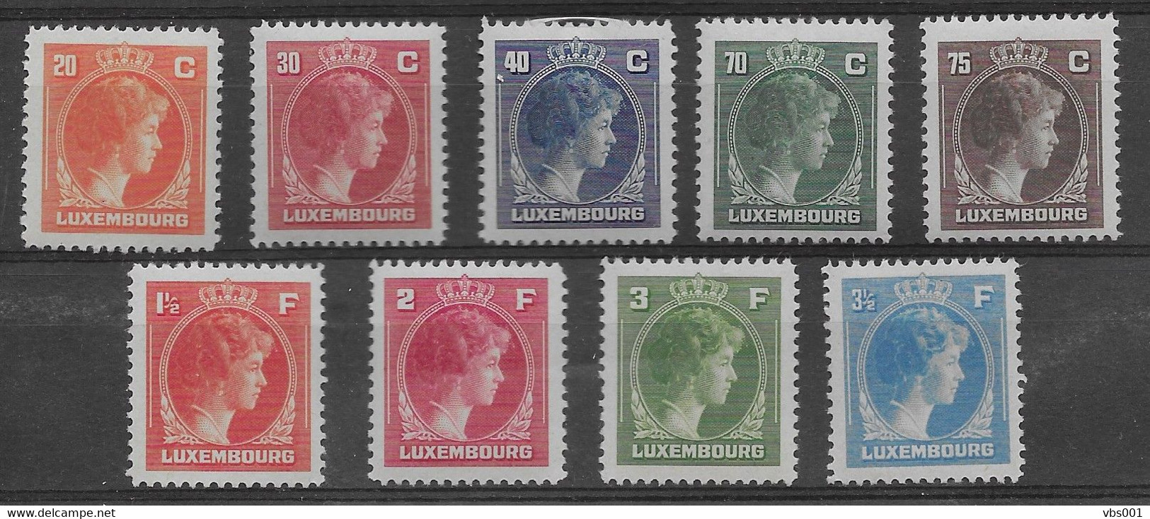 Small Collection Of Charlotte Right Side, MNH ** (see Scans) - 1926-39 Charlotte Rechtsprofil