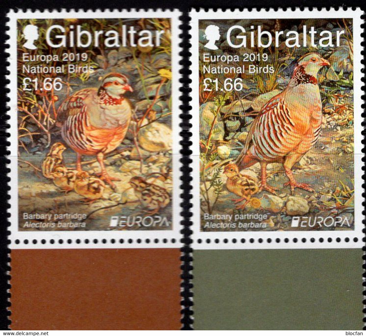 EUROPA Vogelschutz 2019 Gibraltar 1896/7 ** 11€ Rebhuhn Nationalpark Barbary Partridge Birds CEPT Set Great Britain - Grey Partridge