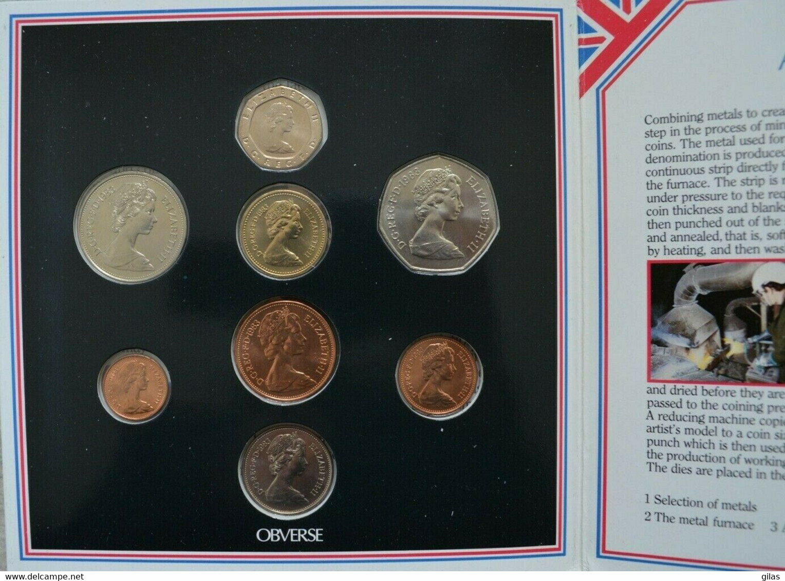 1983 Gran Bretagna Royal Mint Set Conio 8 Monete UNC - Otros & Sin Clasificación