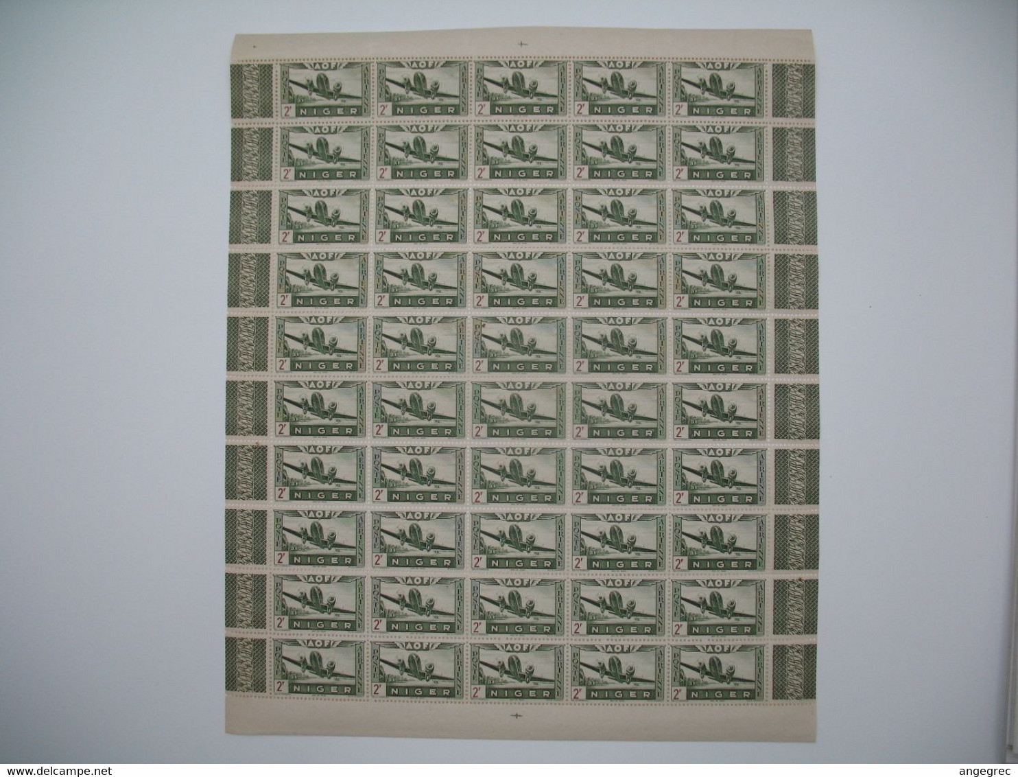 Niger Feuille De 50 Ex. Du PA 12 Neuf ** Gomme Coloniale Plié En Deux Voir Scan - Unused Stamps