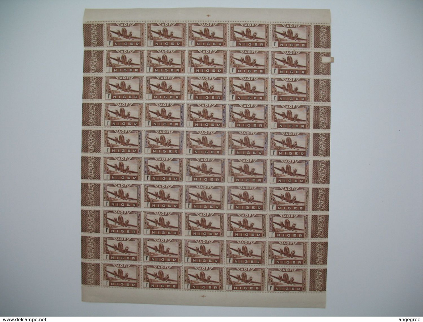 Niger Feuille De 50 Ex. Du PA 11 Neuf ** Gomme Coloniale Plié En Deux Voir Scan - Unused Stamps