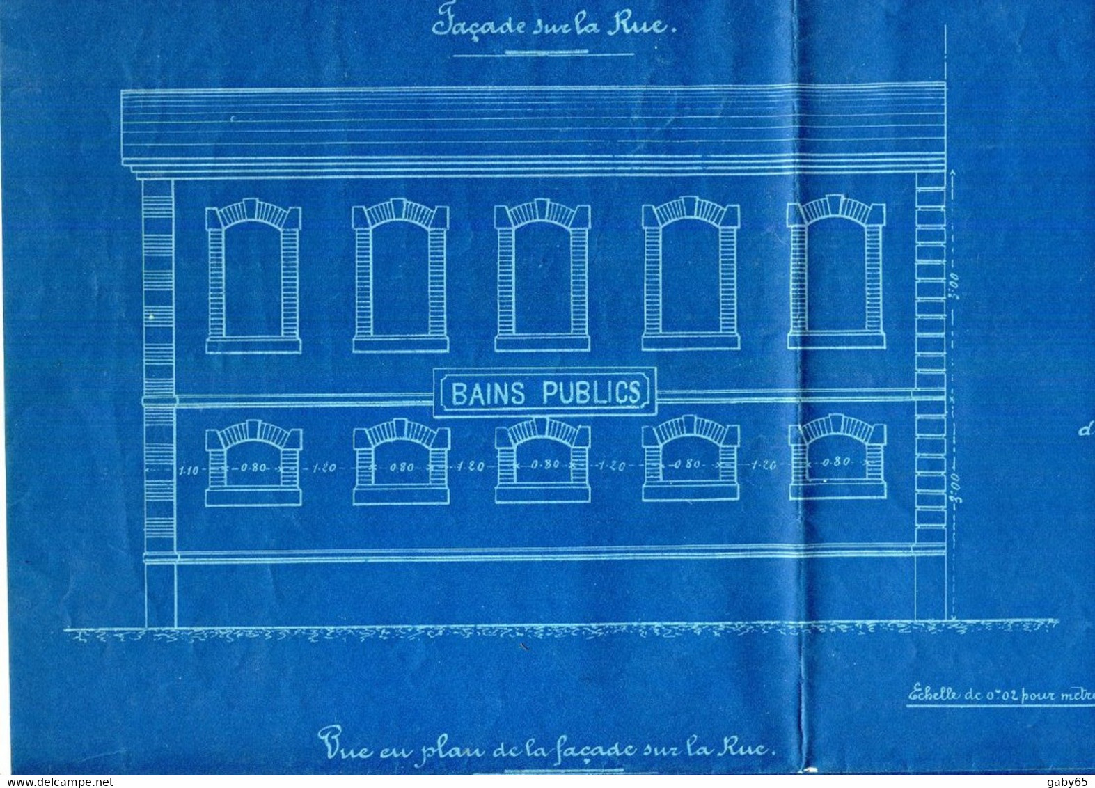 07.ARDECHE.JOYEUSE.PLAN D'UN PROJET DE CONSTRUCTION D'UN ETABLISSEMENT DE BAINS PUBLICS A L'HOSPICE. - Architektur