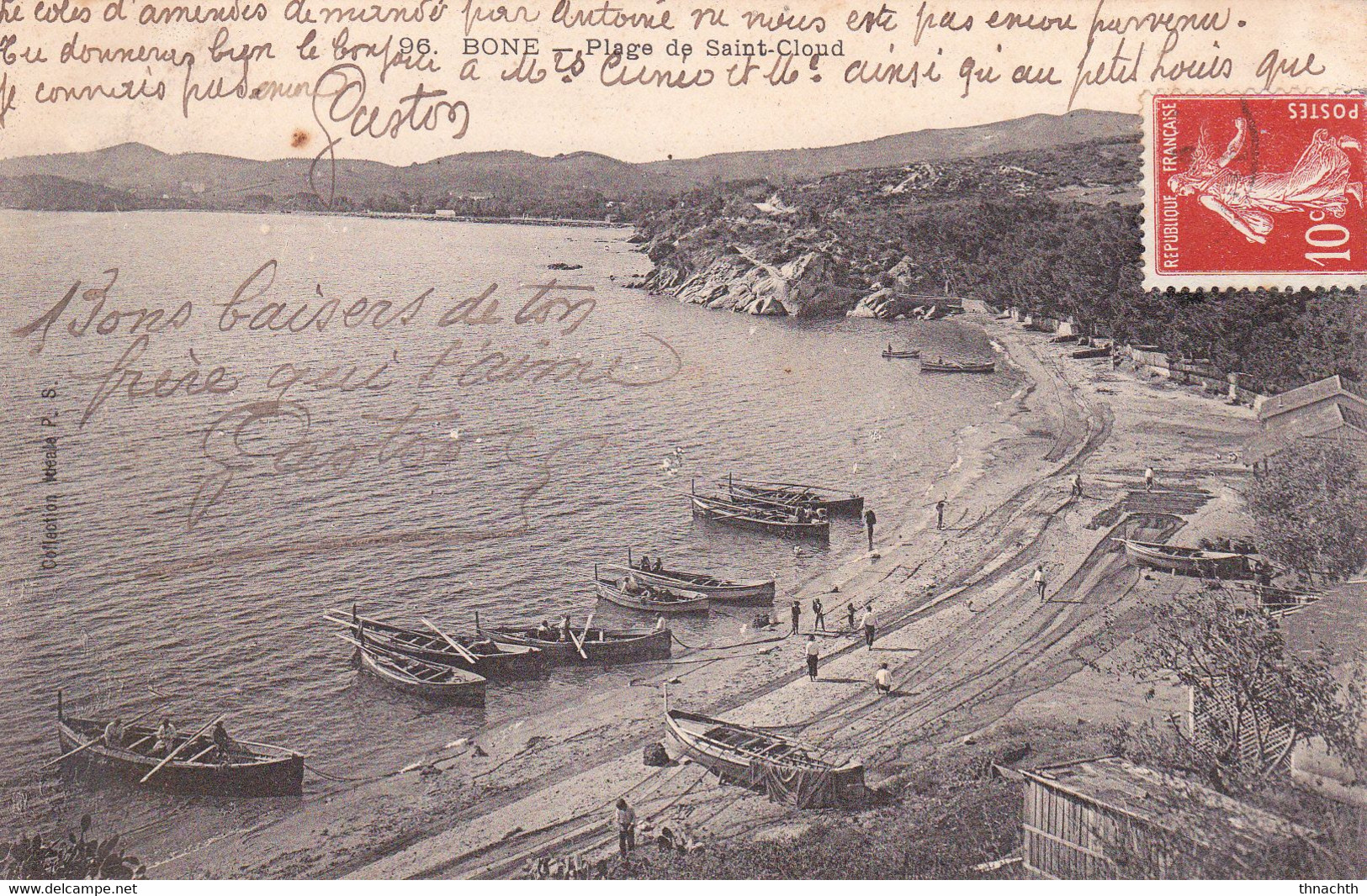 Voyagée Début 1900  BONE  Plage De Saint Cloud - Annaba (Bône)