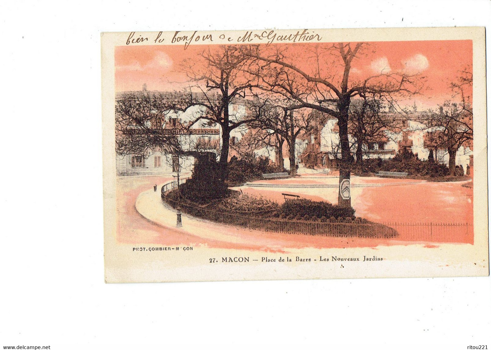 Cpa - 71 - MACON - Place De La Barre - Les Nouveaux Jardins - N°27 Combier - - Macon