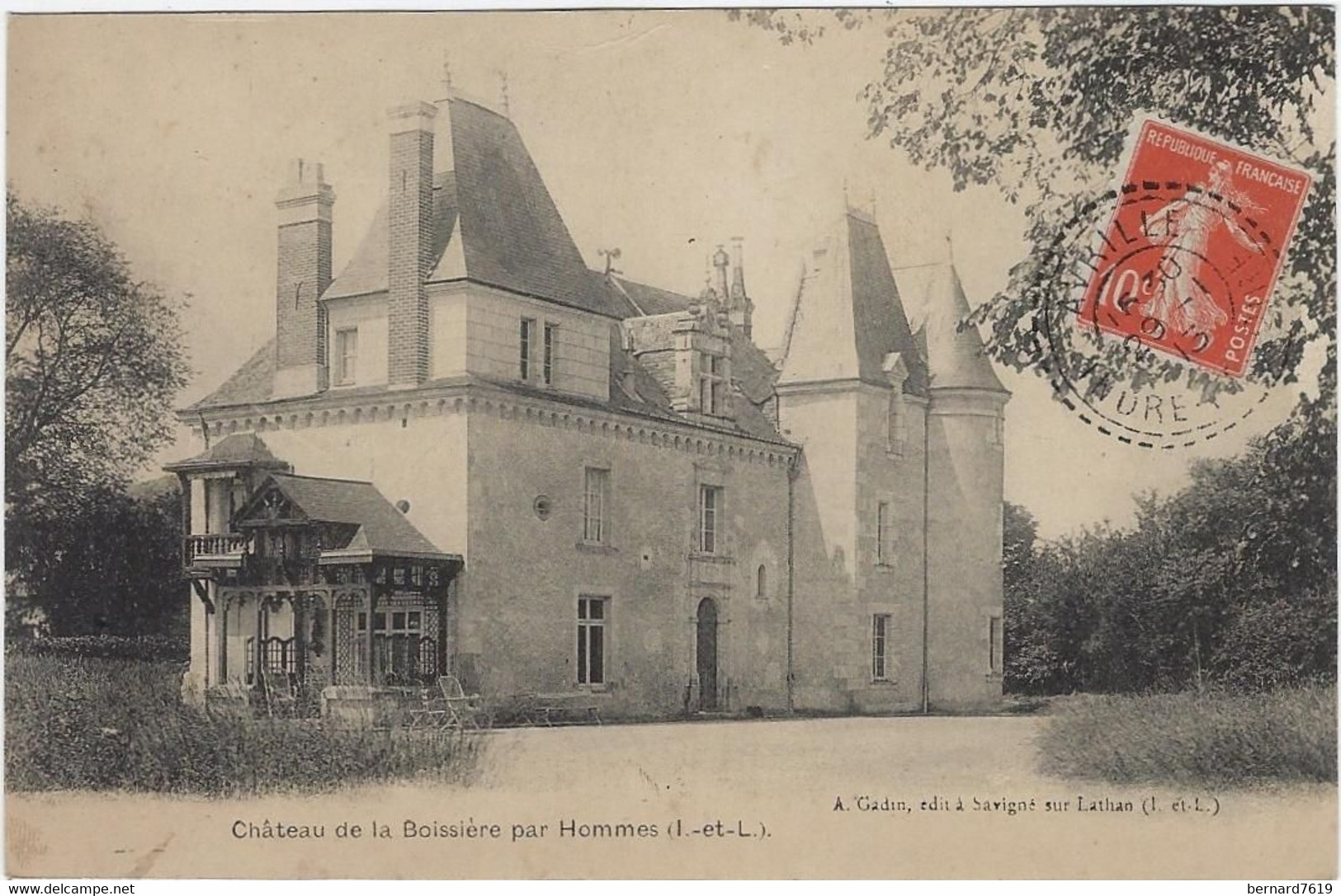 37   Hommes   -  Chateau De La Boissiere  Par Hommes - Autres & Non Classés