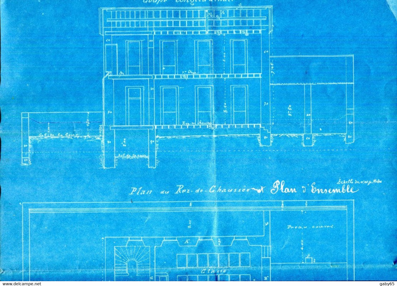 07.ARDECHE.LARGENTIERE.SABLIERES.HAMEAU DES COUDERC.PLAN DE CONSTUCTION D'UNE MAISON D'ECOLE. - Arquitectura