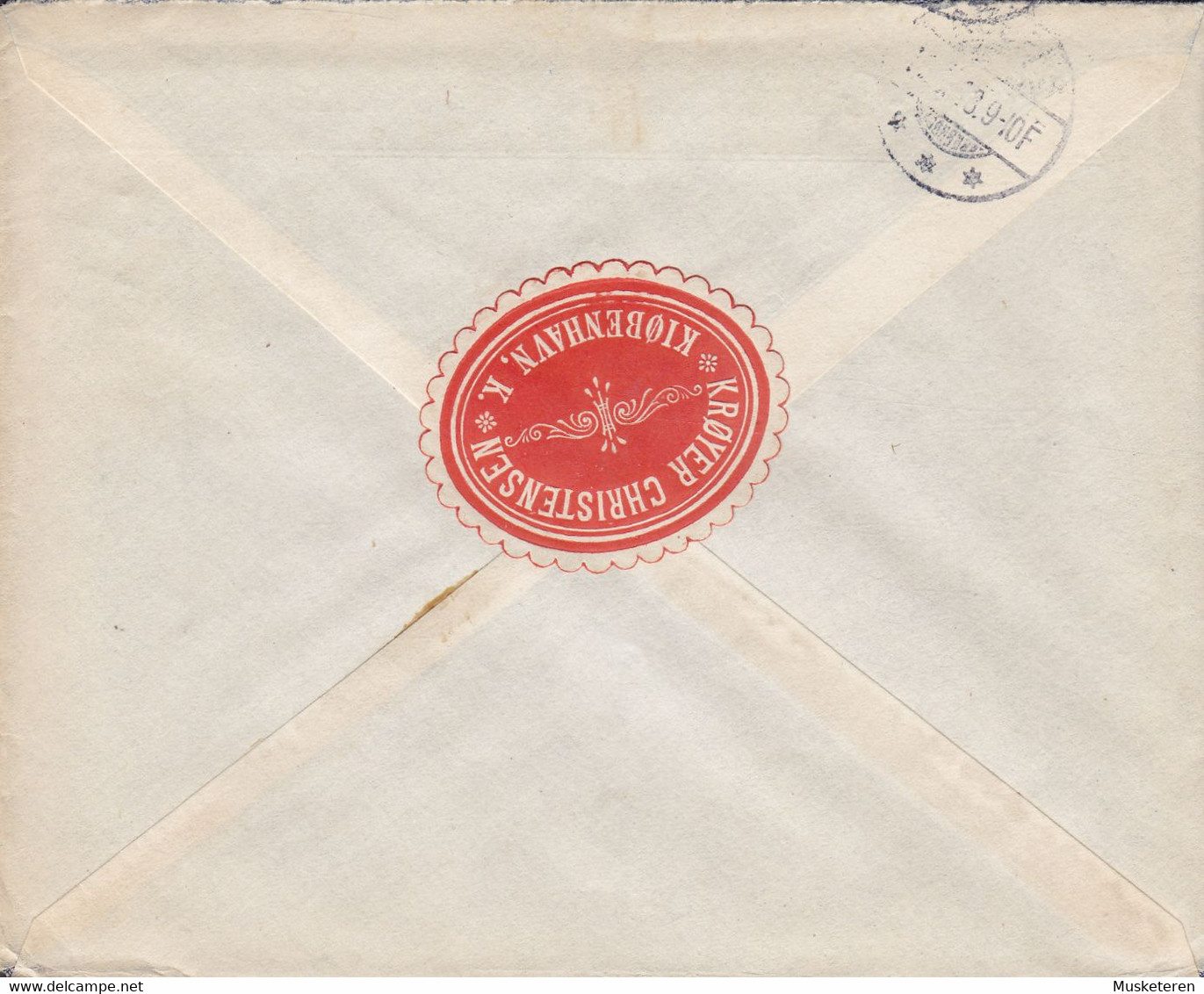 Denmark KRØYER CHRISTENSEN Vignette TMS Cds KØBENHAVN (11.) 1918 Cover Brief ASSENS (Arr.) ERROR Variety 'Spot Un. Chin' - Variétés Et Curiosités