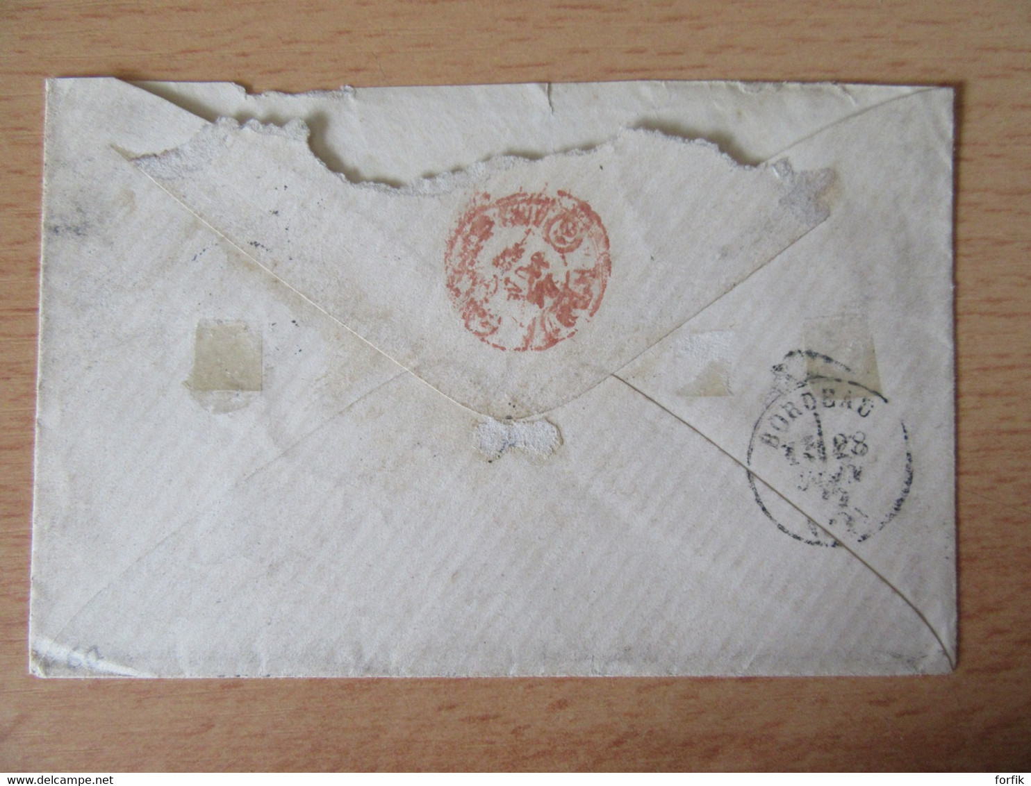 Espagne / Espana - Enveloppe Vers Bordeaux - Timbre N°88 + Taxe - Ambulant Rouge Esp. - Saint Jean De Luz - 1869 - Storia Postale