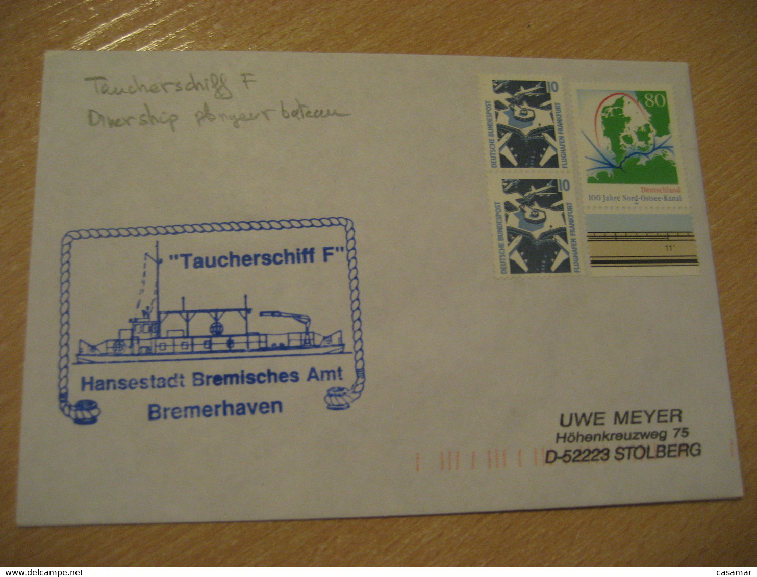 TAUCHERSCHIFF F Diver Ship Plongeur Bateau BREMERHAVEN Cancel Diving Plongee GERMANY - Tauchen