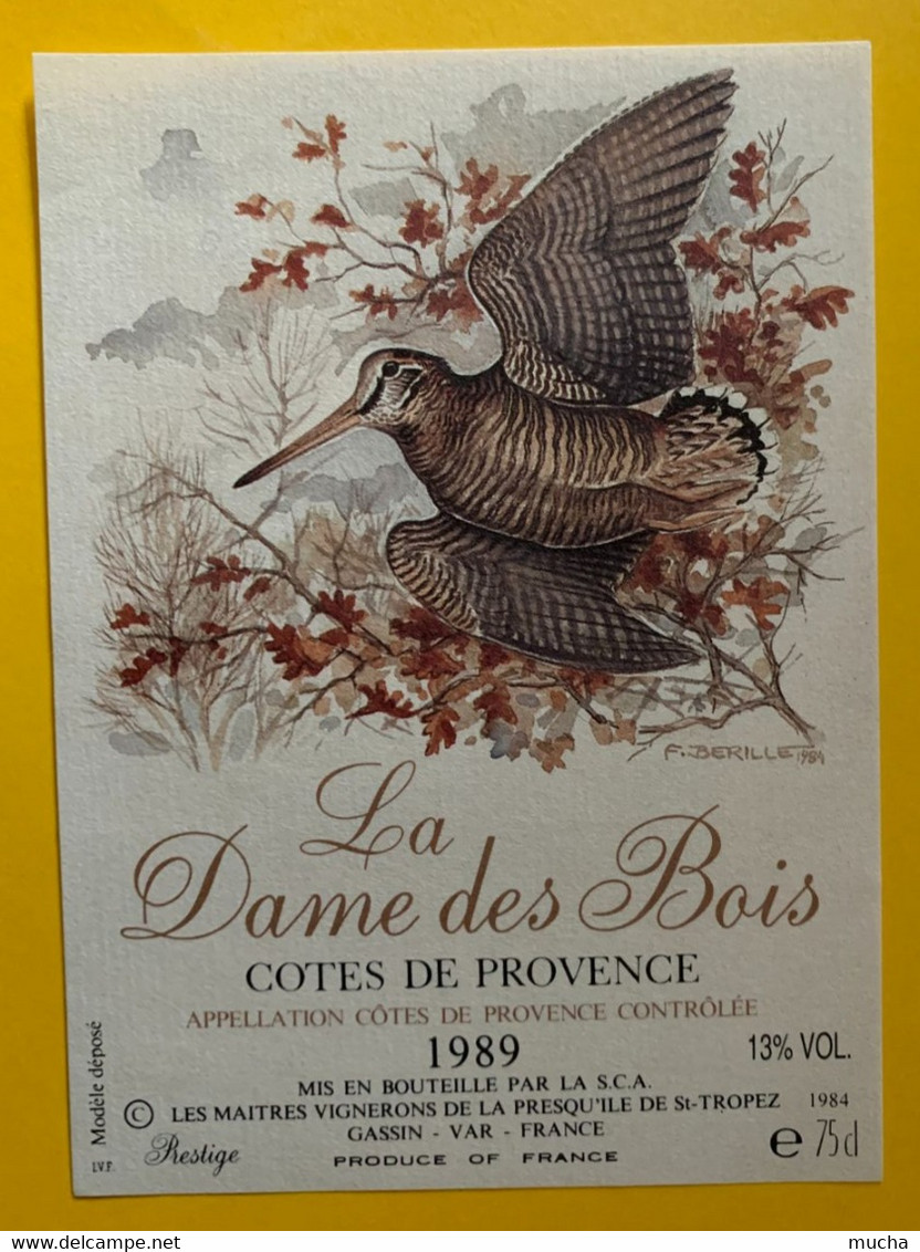 18464 - La Dame Des Bois Côtes De Provence 1989 - Chasse