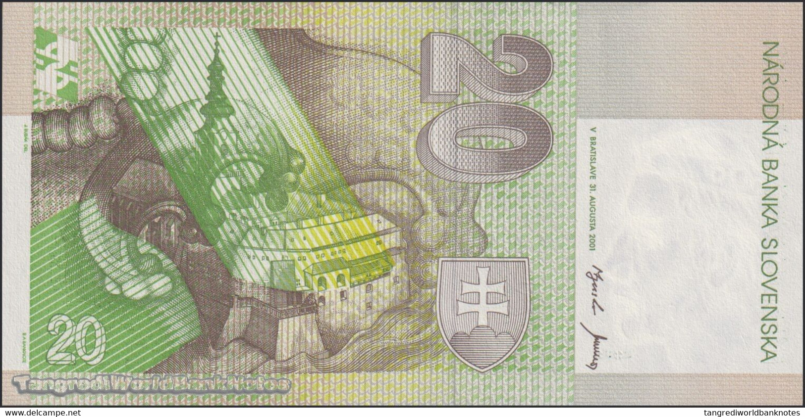 TWN - SLOVAKIA 20e - 20 Slovenských Korún 31.8.2001 Prefix S1 UNC - Slovakia