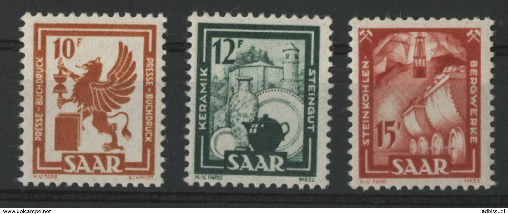 SARRE / SAAR N° 258 à 260 Neufs ** (MNH) Cote 39,70 € TB. - Ungebraucht