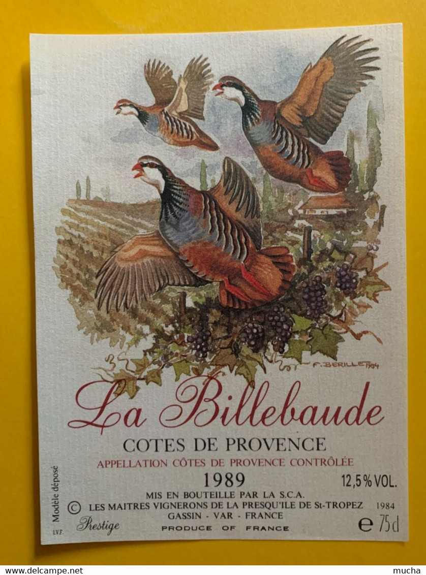 18472 - La Billebaude Côtes De Provence 1989 - Caza