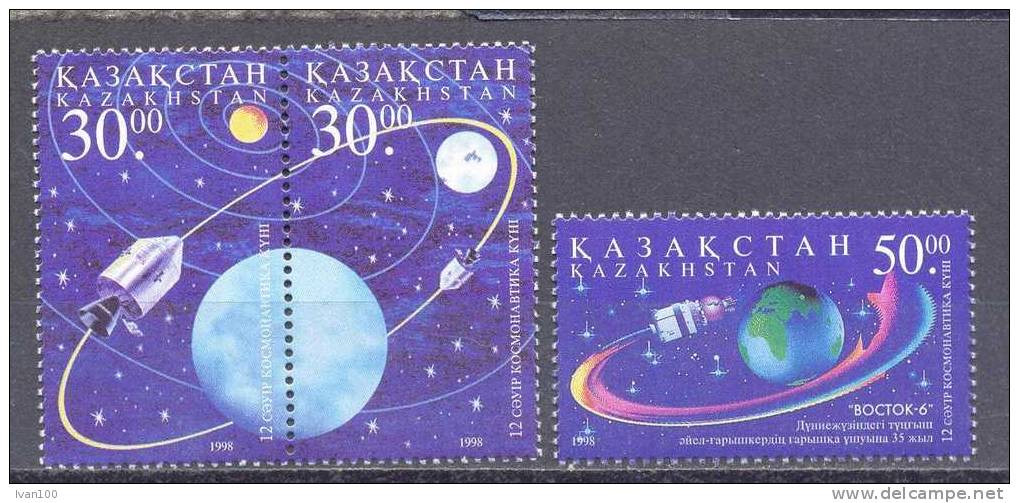 1998. Kazakhstan, Cosmonautics Day, 3v, Mint/** - Kazajstán
