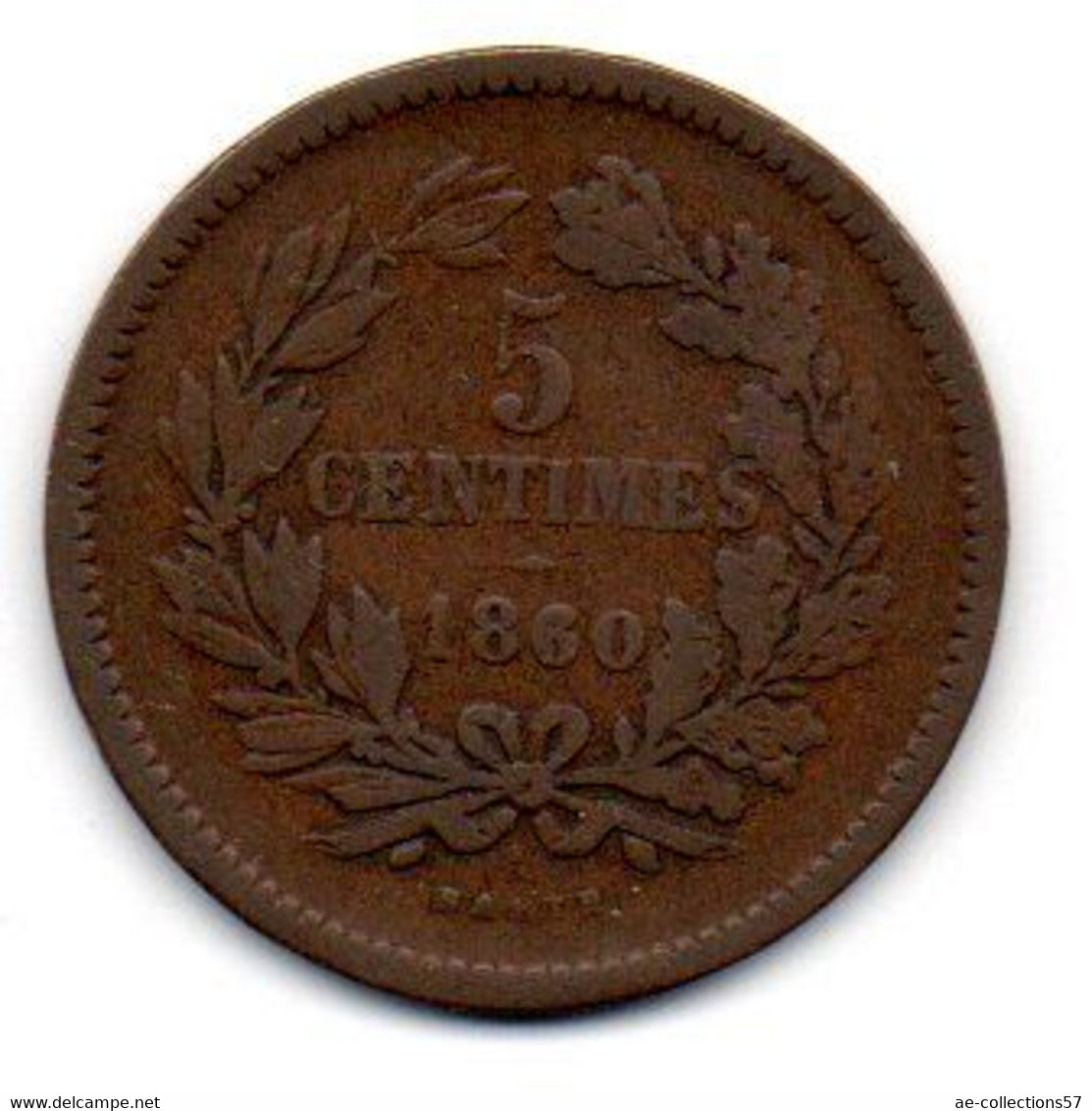 Luxembourg 5 Centimes 1860 TB - Luxemburg