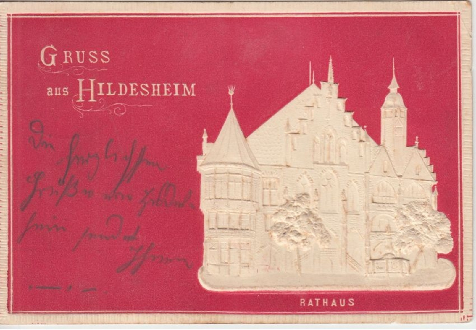 Niedersachsen - Hildesheim Rathaus Farb. Prägekarte Gelaufen 1900 - Otros & Sin Clasificación