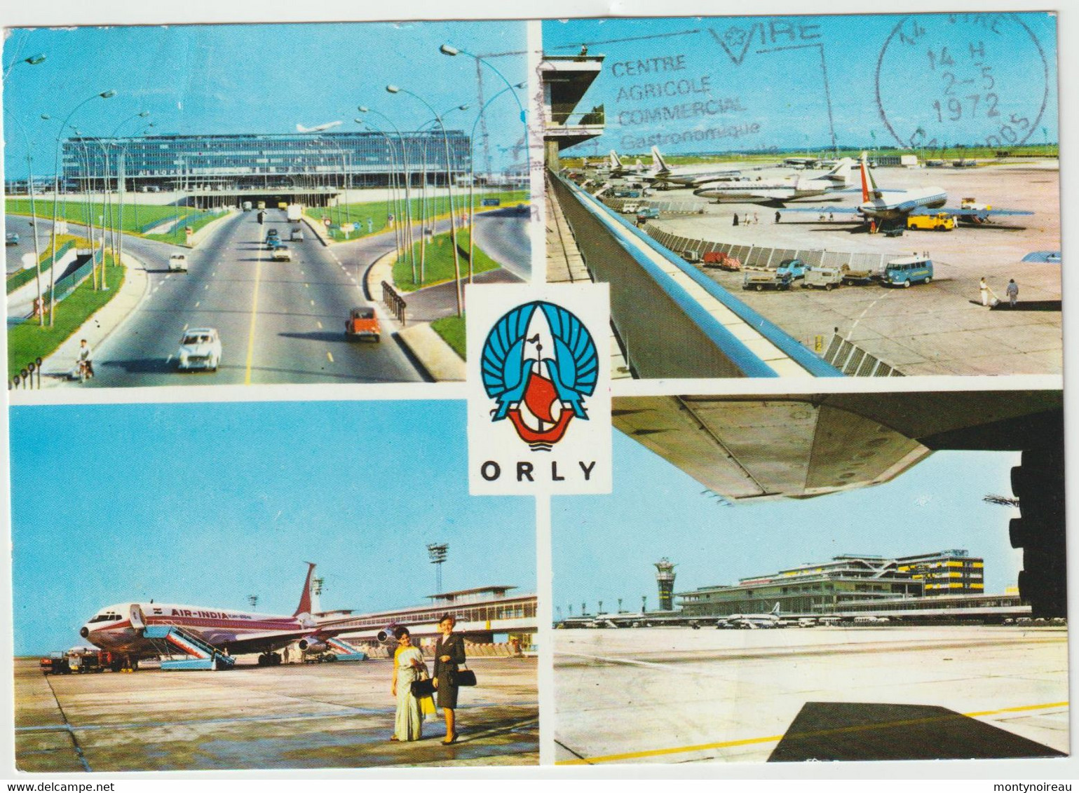 Bru 14 ( 2 ) : Paris :  Aéroport D ' Orly ,vues  1972 , Boeing 707 D Air India , Aérogare - Paris Airports