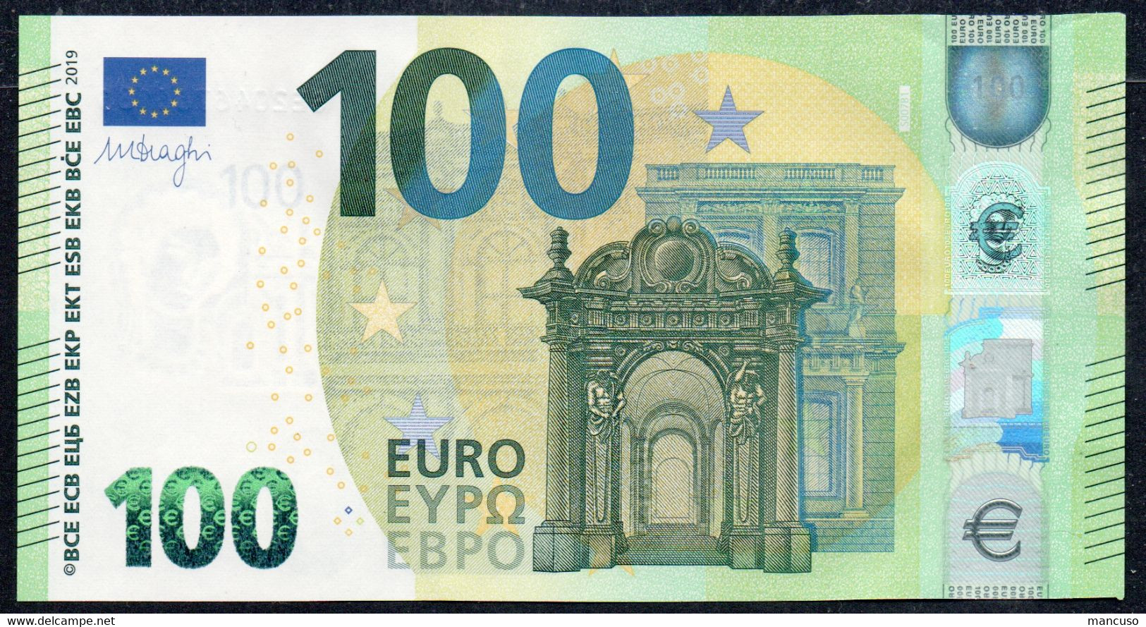 100 EURO ITALIA SE S007  "04" - DRAGHI  UNC - 100 Euro