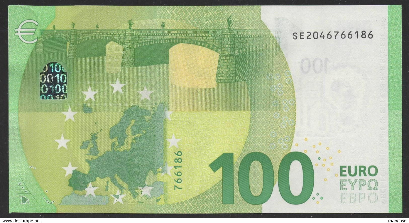 100 EURO ITALIA SE S007  "04" - DRAGHI  UNC - 100 Euro