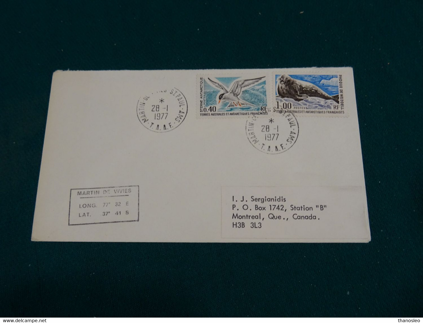 T.A.A.F. 1977 Fauna SET FDC - Autres & Non Classés