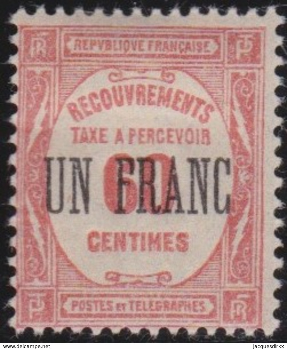 France   .    Yvert    .    Taxe  63     .     *     .    Neuf Avec Gomme  Et Charnière     .   /   .     Mint-hinged - 1859-1959 Postfris