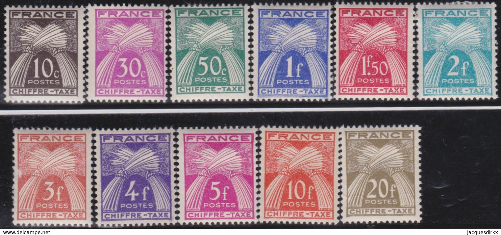 France   .    Yvert    .    Taxe  67/77   .     *     .    Neuf Avec Gomme  Et Charnière     .   /   .     Mint-hinged - 1859-1959 Neufs