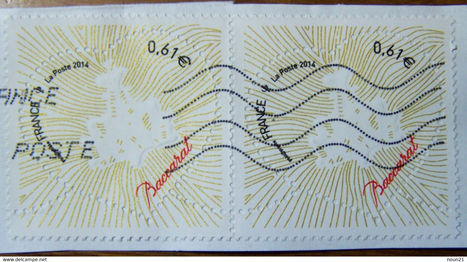 France - 2014 - N° 4832 Bacarat - En Paire Horizontale - Oblitéré - Sur Fragment - Gebraucht