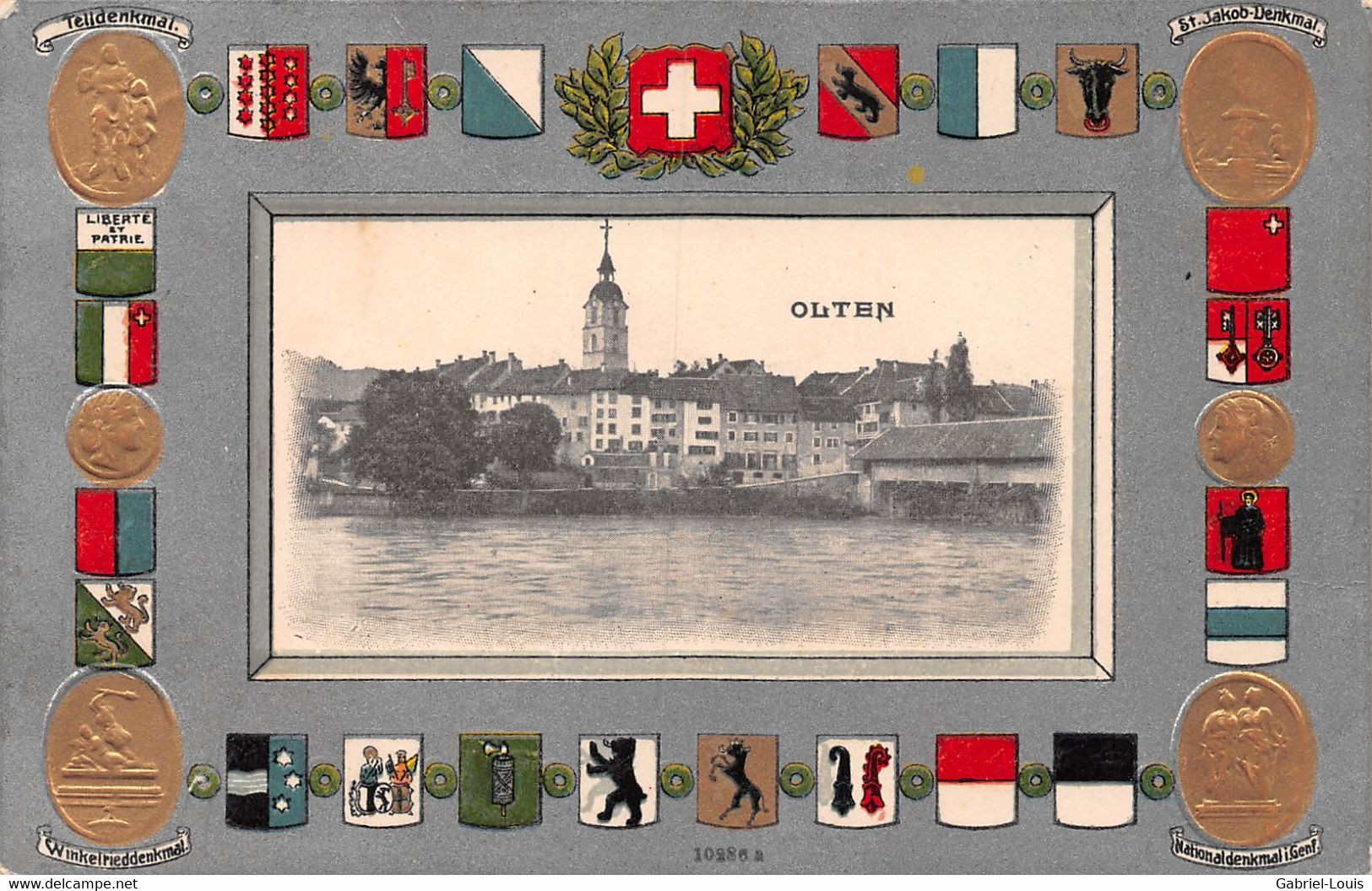 Olten Gaufrée - Drapeaux De Cantons Suisses - Flaggen Der Schweizer Kantone - Olten