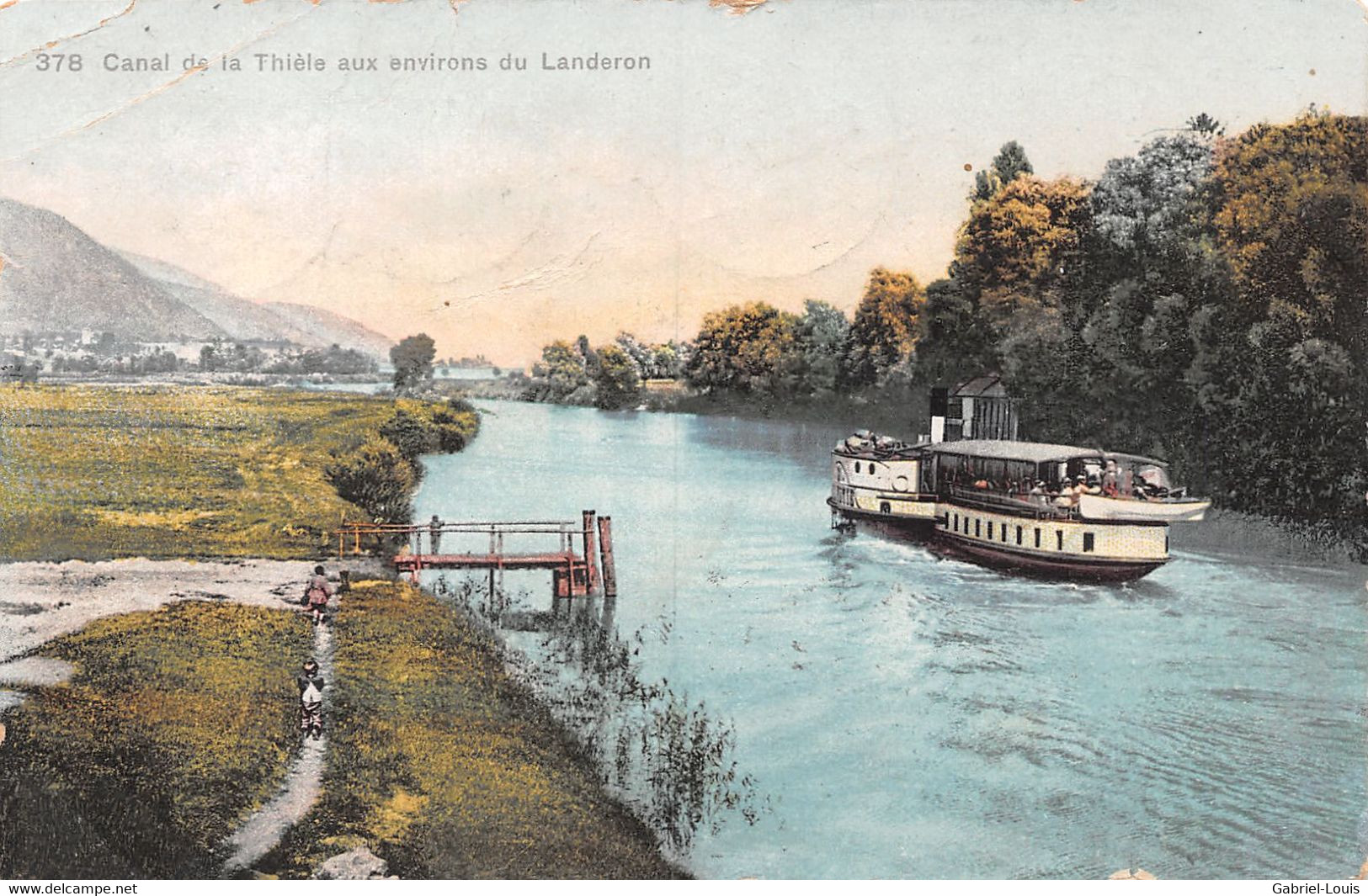 Canal De La Thièle Aux Environs Du Landeron - Bateau à Vapeur - Steamer - Dampfer - Le Landeron