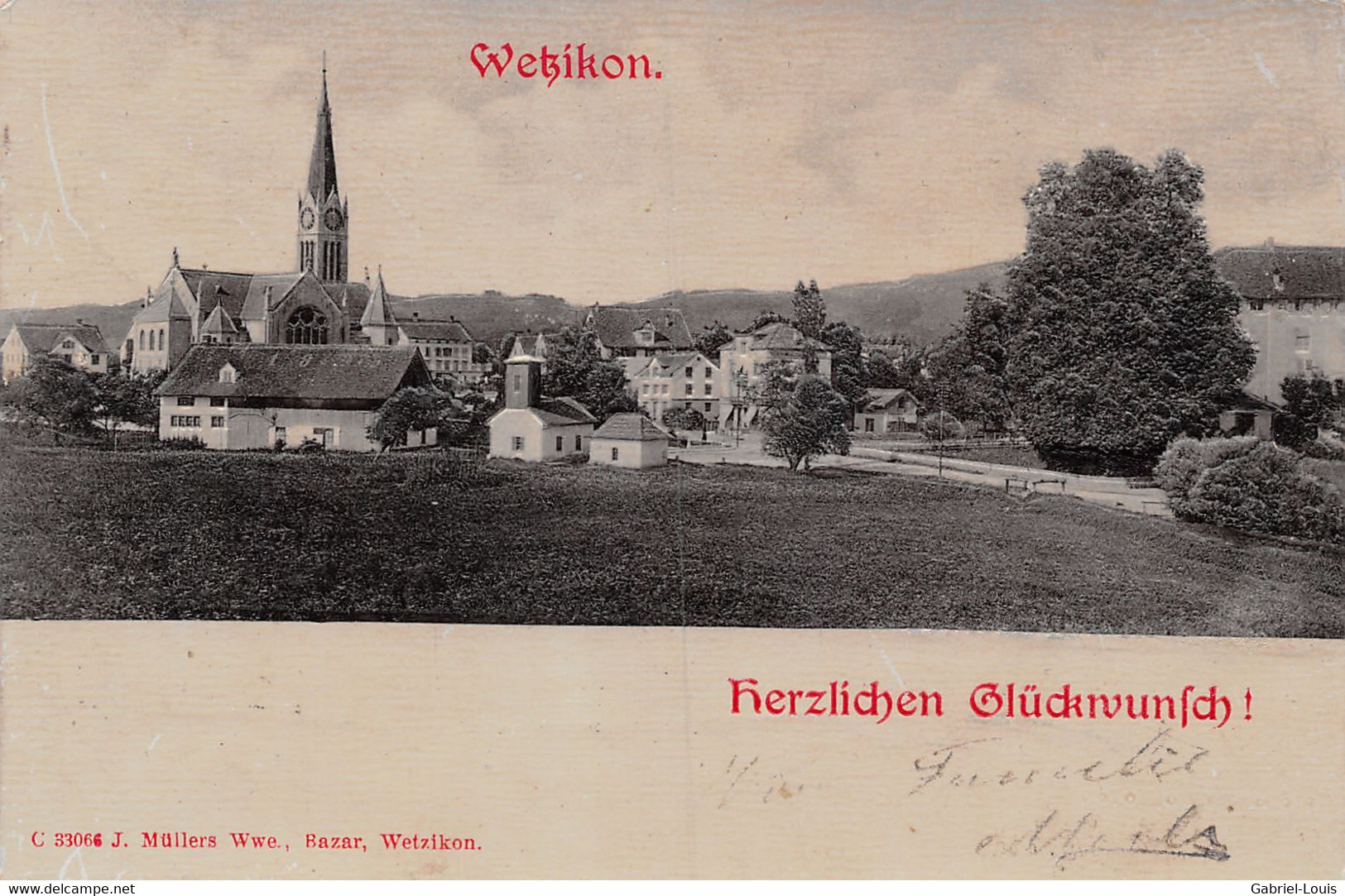 Wetzikon Herzlichen Glückwunch - Gaufrée - Geprägt - Wetzikon