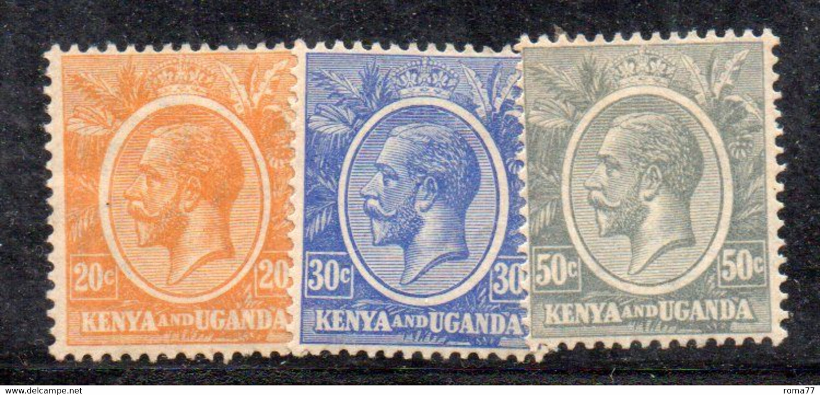 XP4642 - KENYA UGANDA 1922 , Tre Valori * Linguellati (2380) - Kenya & Ouganda