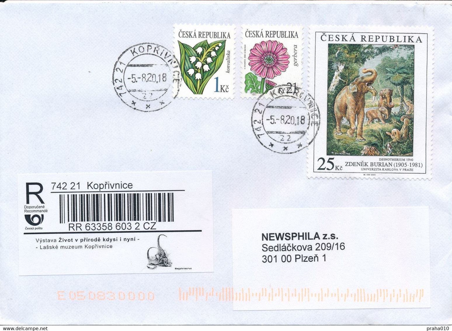 Czech Rep. / Comm. R-label (2020/26) Koprivnice: Exhibition Life In Nature Then And Now; Megalosaurus Bucklandii (X0560) - Covers & Documents