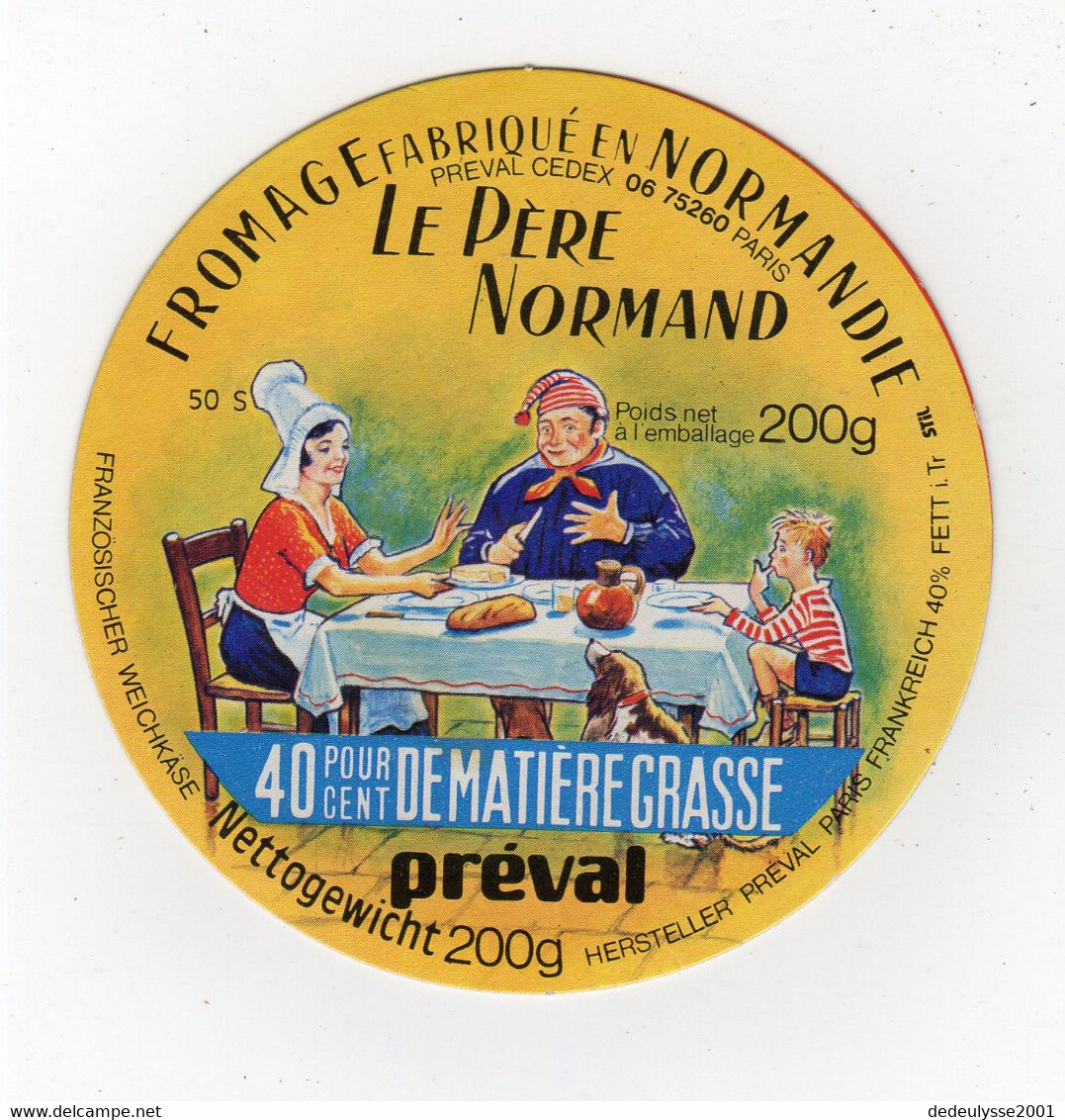 Mar21  75009    étiquette  Fromage Le Père Normand  Préval - Käse