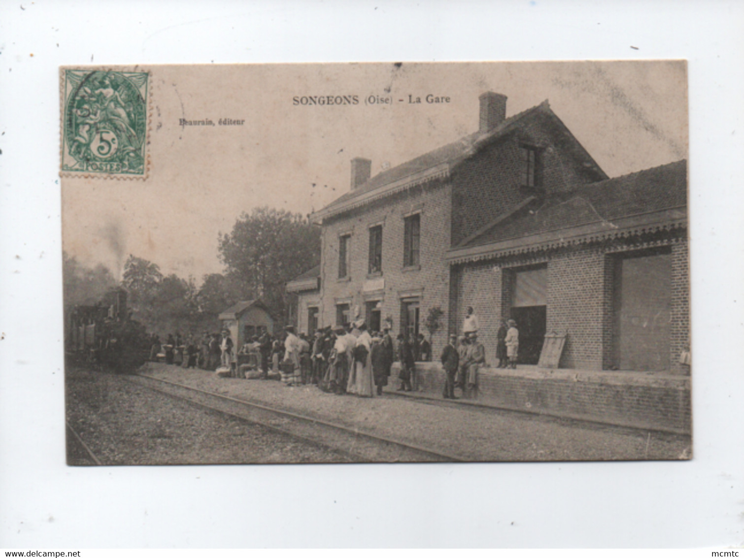 CPA - Songeons  - ( Oise) -  La Gare   ( Train , Locomotive ) - Songeons