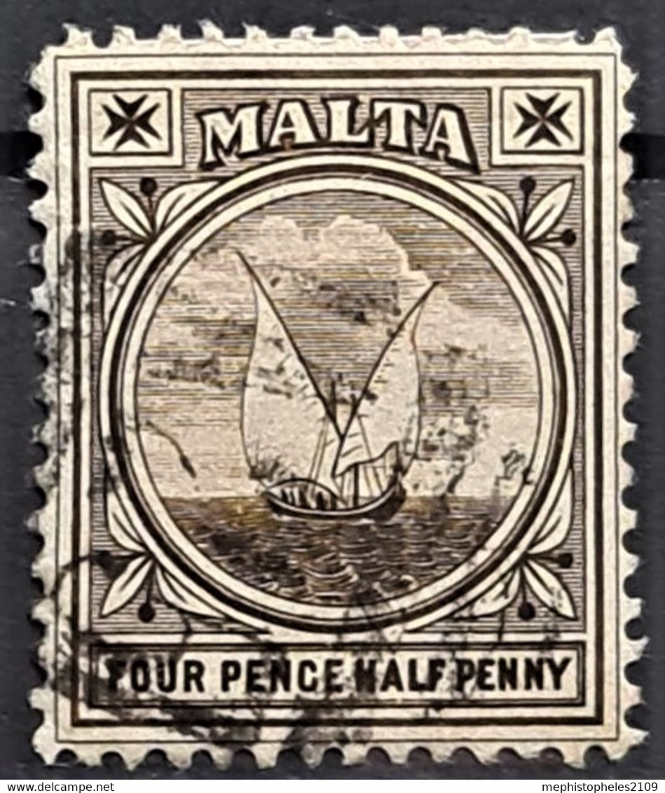 MALTA 1899 - Canceled - Sc# 15 - 4.5d - Malta (...-1964)