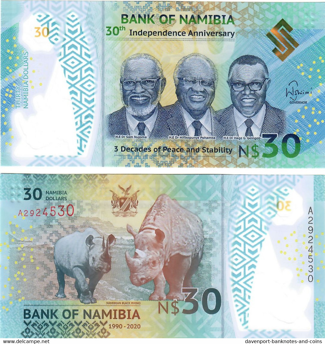 Namibia 30 Dollars 2020 UNC - Namibië