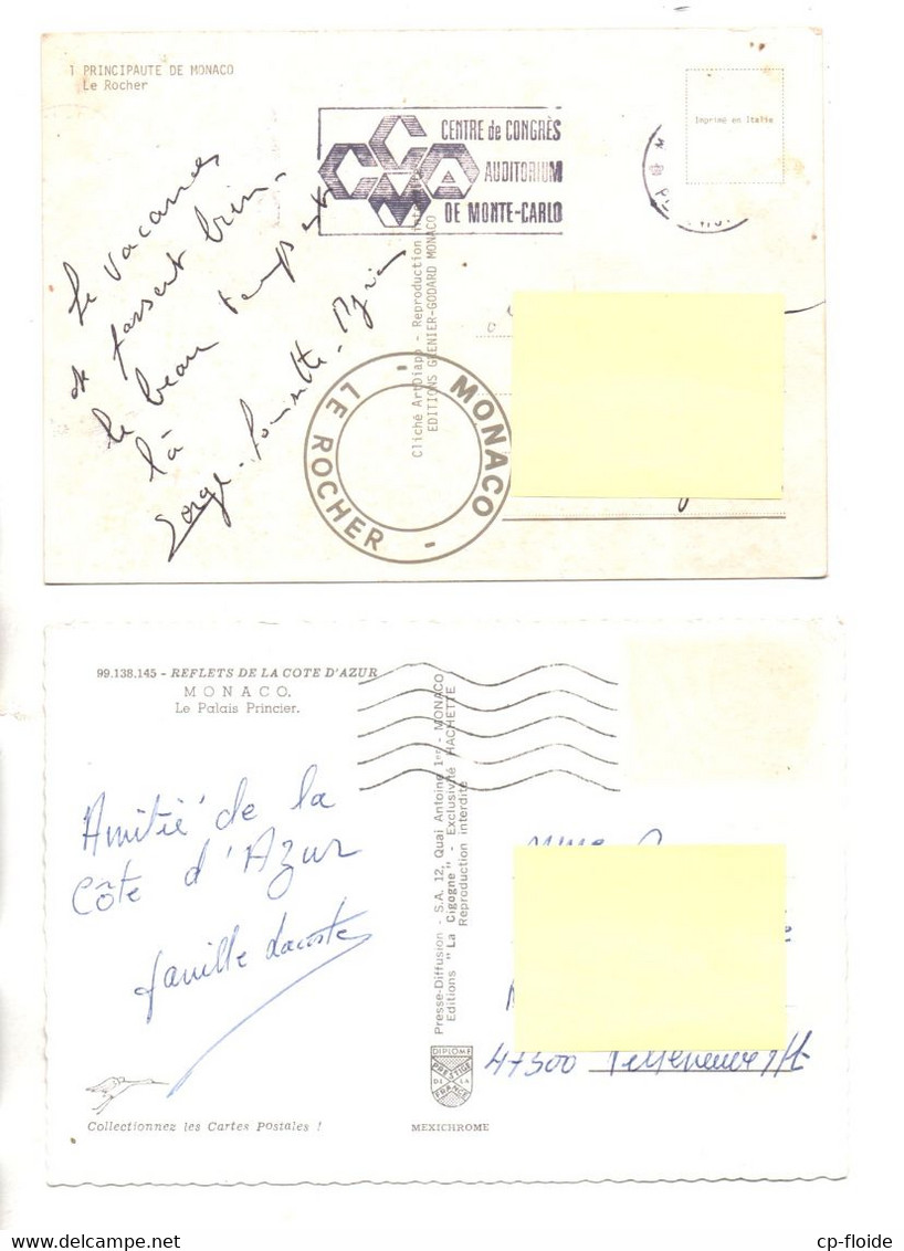 MONACO . " LE PALAIS PRINCIER " & " LE ROCHER " . 2 CPM - Réf. N°28934 - - Colecciones & Lotes