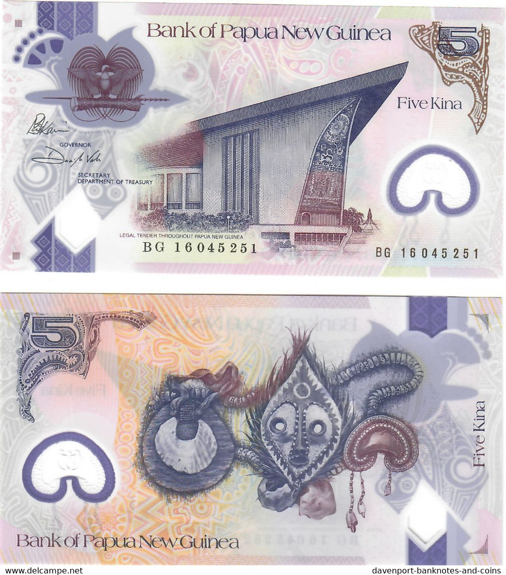 Papua New Guinea 5 Kina 2016 UNC - Papua New Guinea