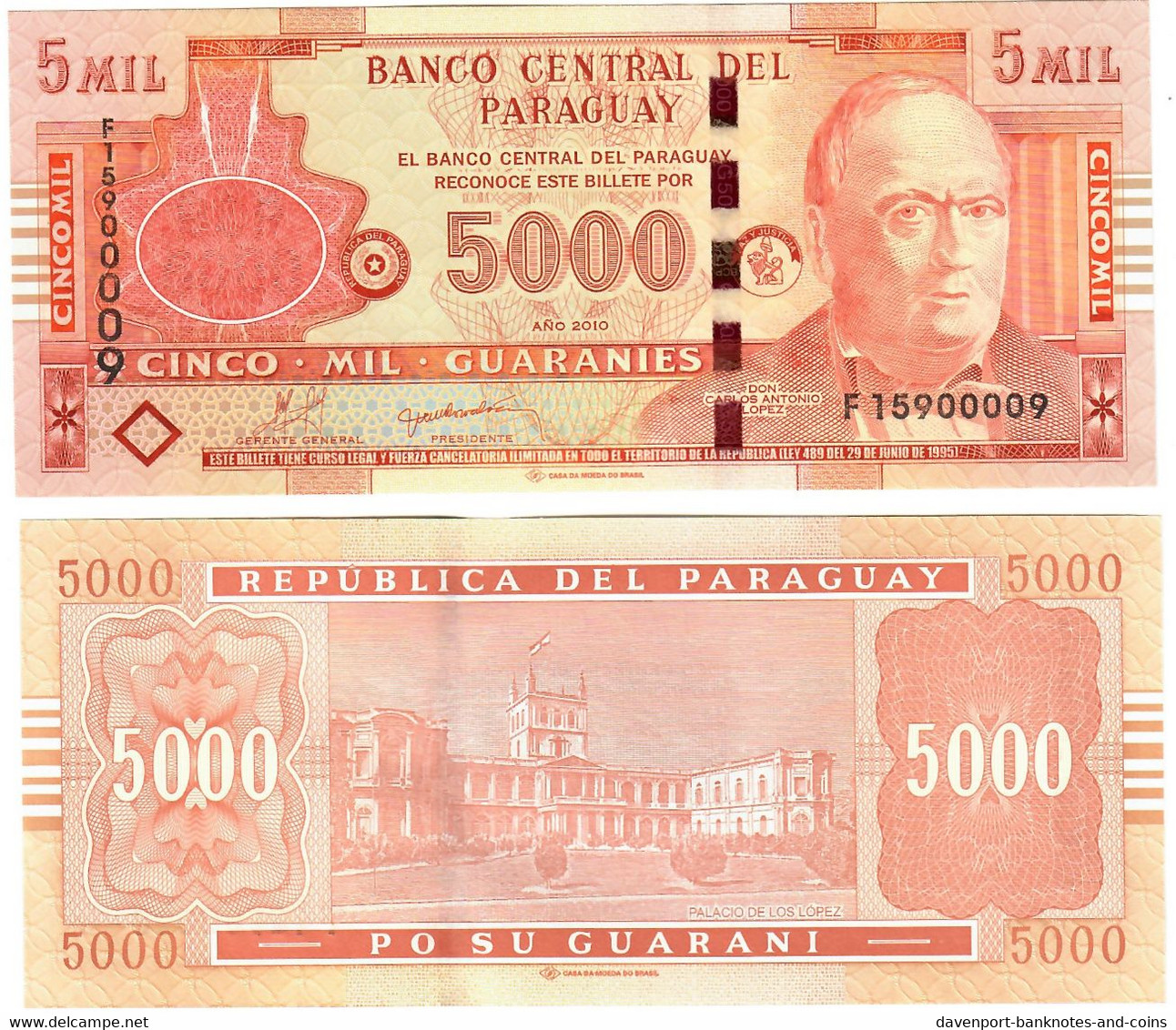 Paraguay 5000 Guaranies 2010 UNC - Paraguay