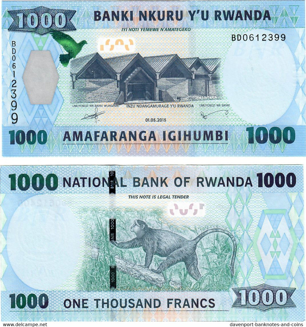 Rwanda 1000 Francs 2015 UNC - Ruanda