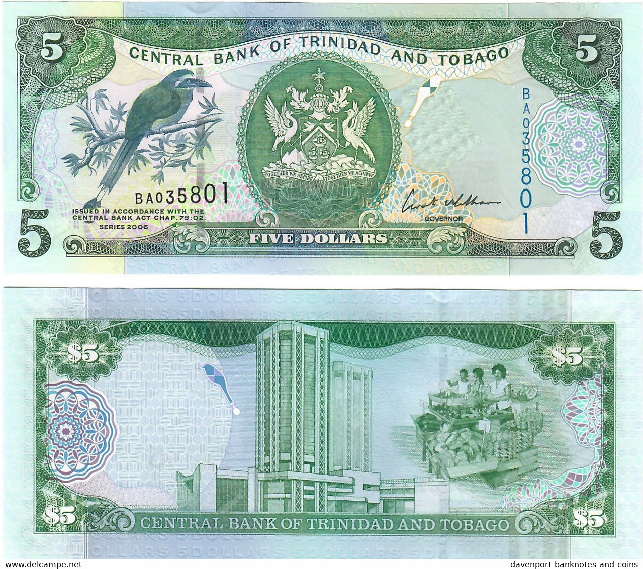 Trinidad And Tobago 5 Dollars 2006 UNC - Trinidad & Tobago