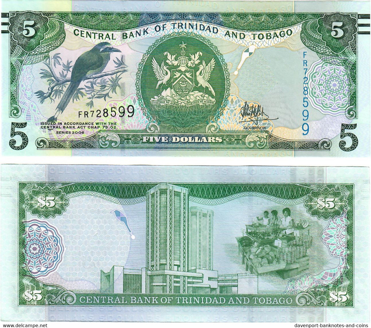 Trinidad And Tobago 5 Dollars 2017 UNC - Trinité & Tobago