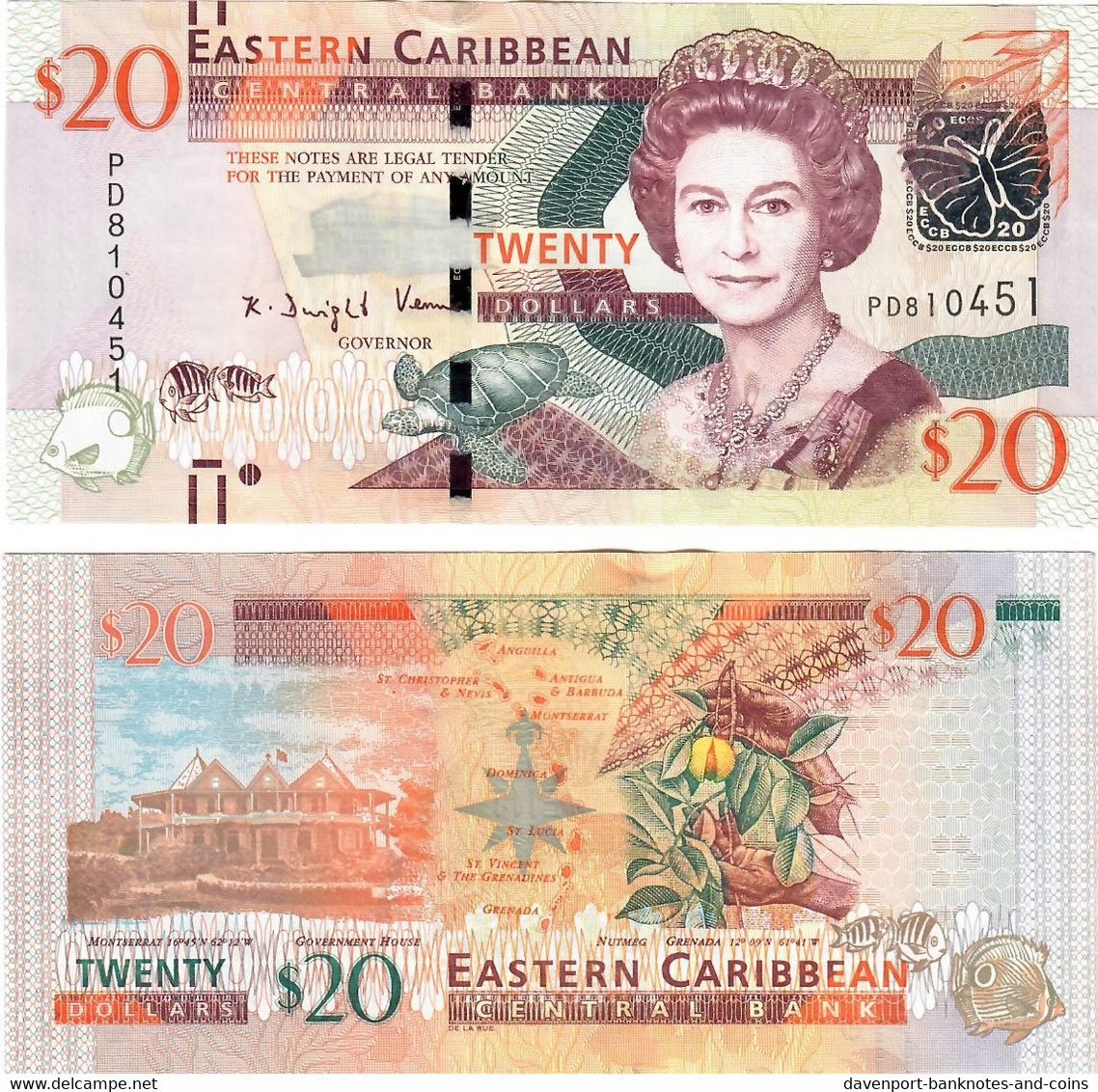Eastern Caribbean States 20 Dollars 2015 UNC - East Carribeans
