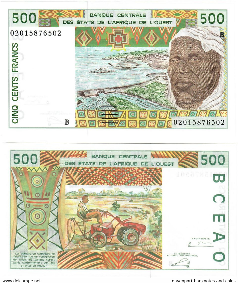 Benin 500 Francs 2002 UNC (West African States CFA) - Bénin