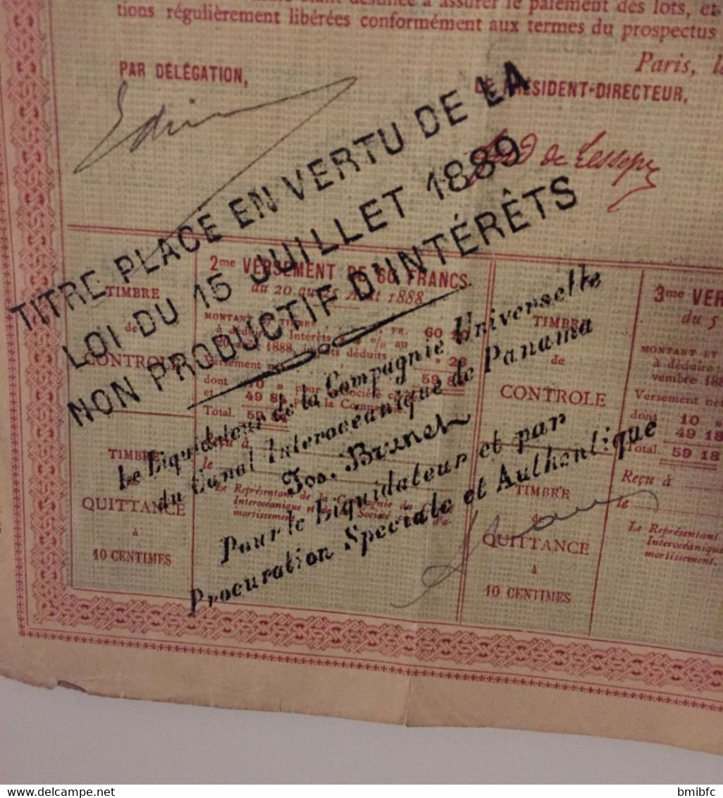 1889 - Compagnie Universelle Du Canal Interocéanique De PANAMA  N° 1,131,920 - Schiffahrt