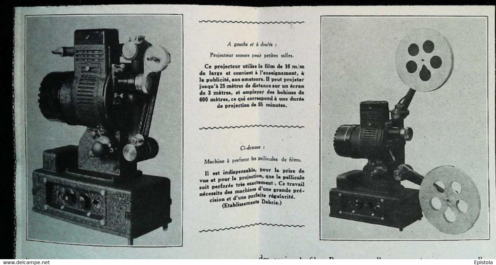 ► PROJECTEUR Sonore (Etablissements DEBRIE)  - Coupure De Presse Originale Début XX (Encadré Photo) - Projecteurs