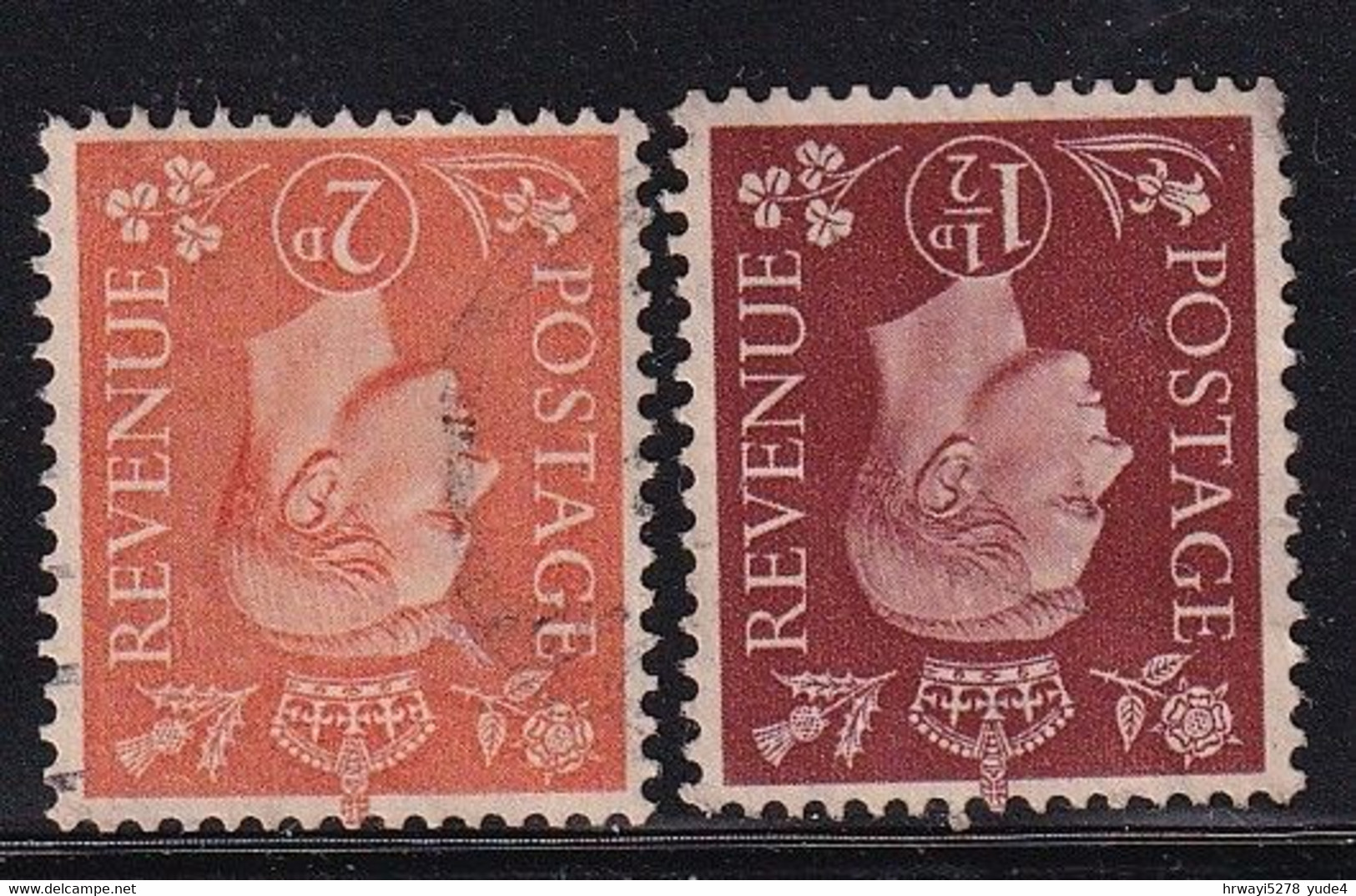 GB , 2 Stamps, INVERTED WATERMARK - Usados