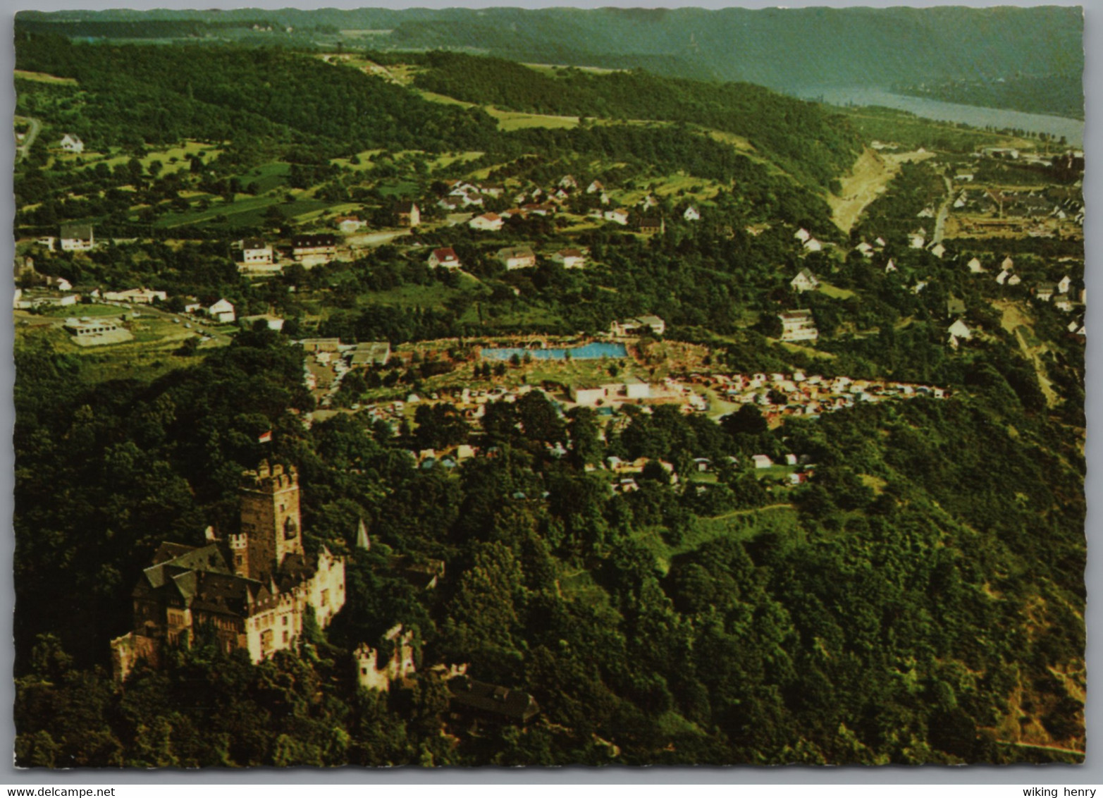 Lahnstein - Burg Lahneck Mit Campingplatz Und Schwimmbad 1   Luftbild - Lahnstein