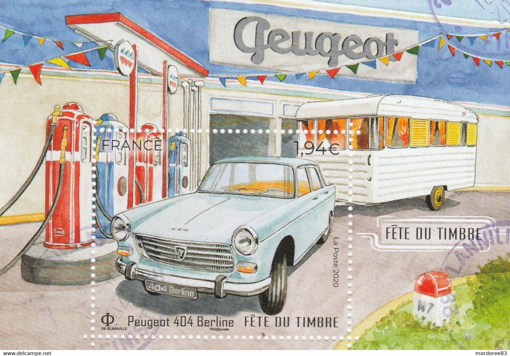 FRANCE 2020 BLOC OBLITERE PEUGEOT 404 BERLINE F 5391 - Usados