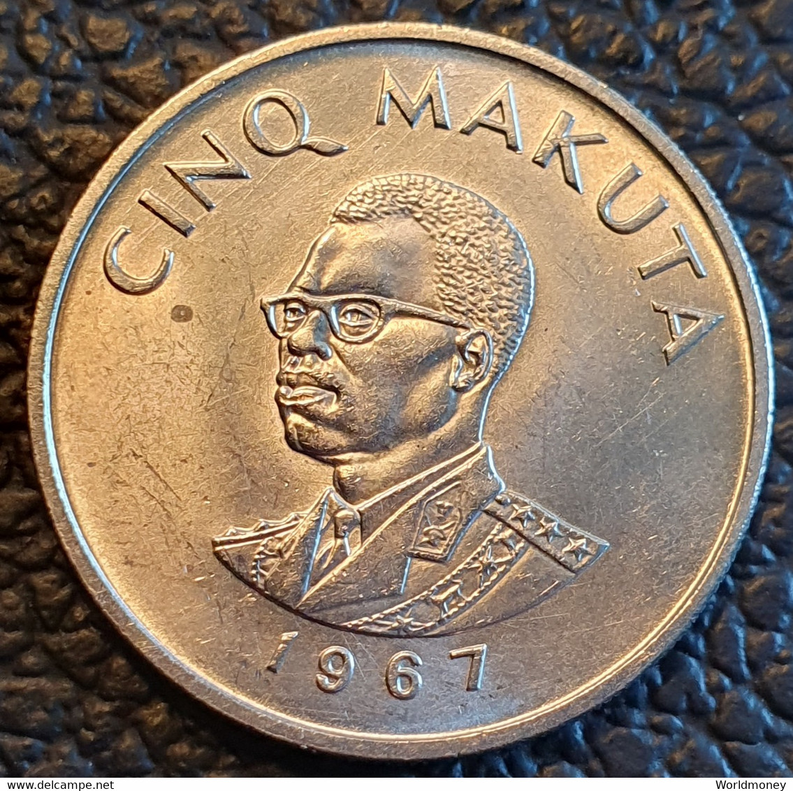 Congo 5 Makuta 1967 - Congo (República Democrática 1964-70)